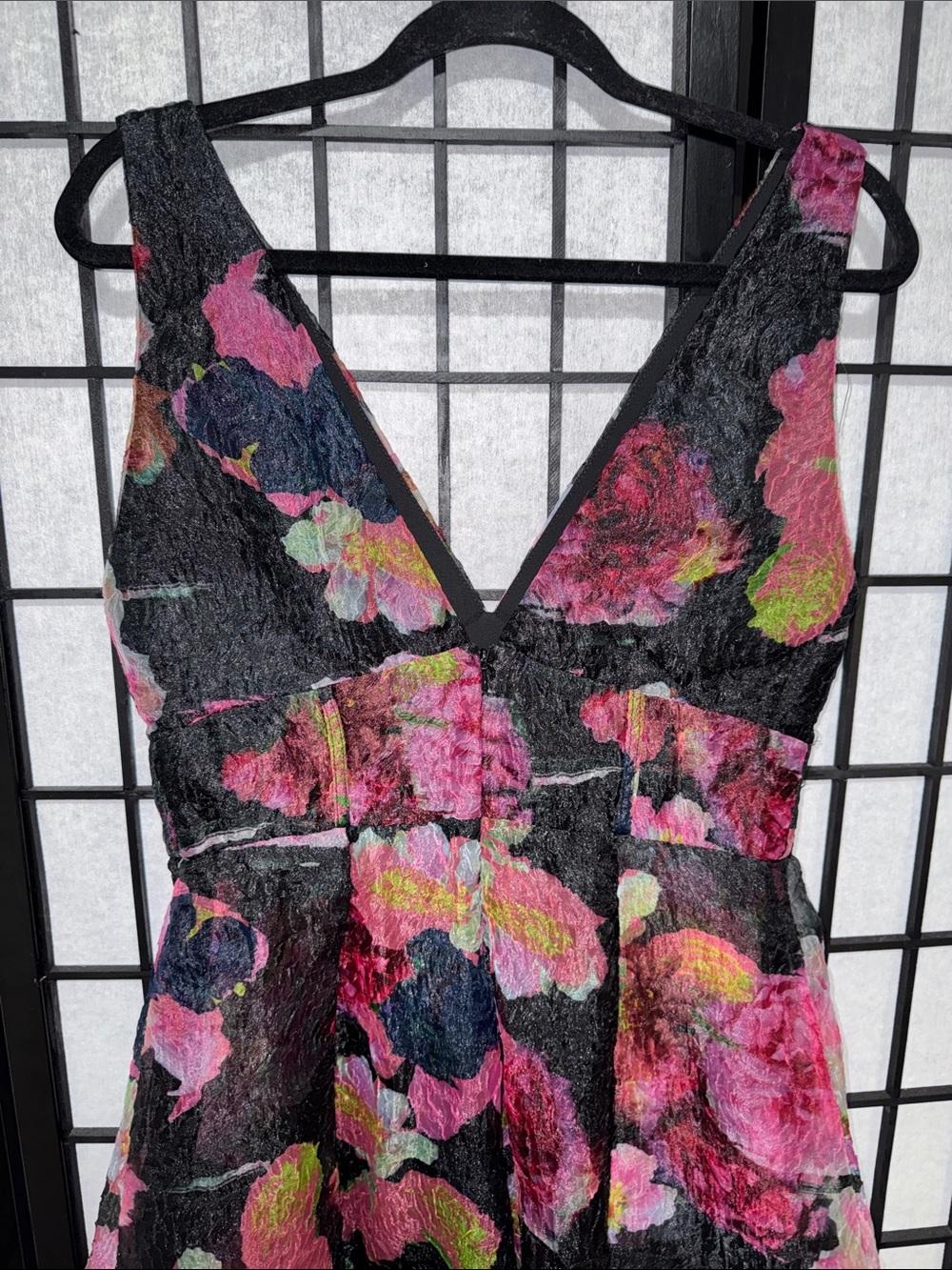 Monique Lhuillier Giselle Floral Organza Midi Dress Size 8 - Picture 10 of 14